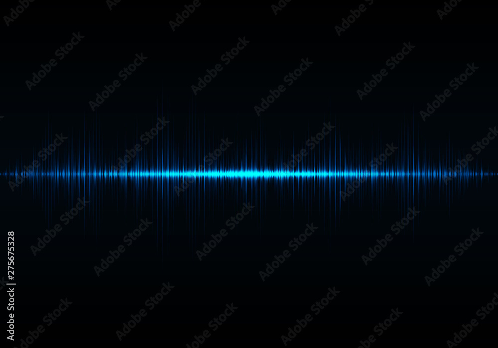 Sound wave vector background. Blue digital equalizer Sound wave vector background. Blue digital equalizer