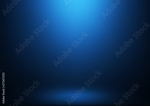 Empty blue studio room, used as background for display your products 