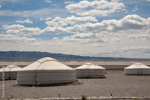 Nomad yurt in the mountain valley of Central Asia