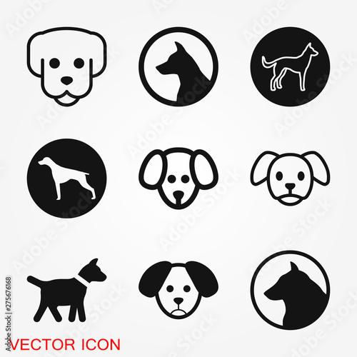 Dog icon. Vector element for your design