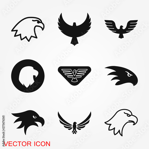 Eagle icon. Logo design vector template, flat icon.