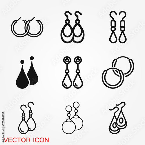 Earrings icon. Vector illustration of pearl earrings vector icon