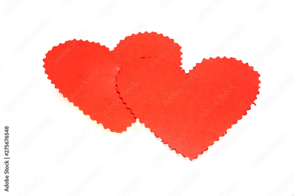 paper heart isolated on white background paper heart isolated on white background