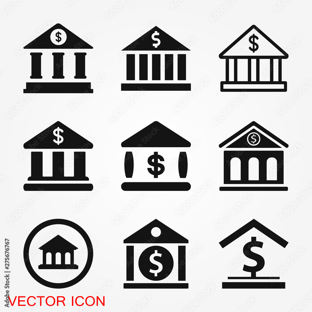 Bank icon design template. Vector icon, symbol