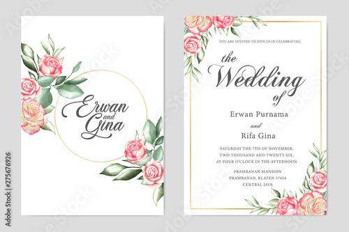 floral wedding invitation template card design © FederiqoEnd