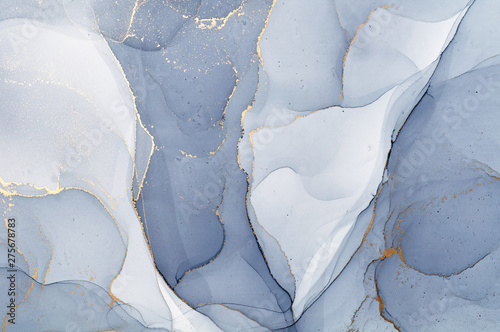 Fototapeta Niebiesko-szara abstrakcja cieniowana - optyczne powiększenie