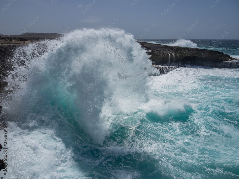 Crashing waves at Shete Boka National park, curacao Crashing waves at Shete Boka National park, curacao