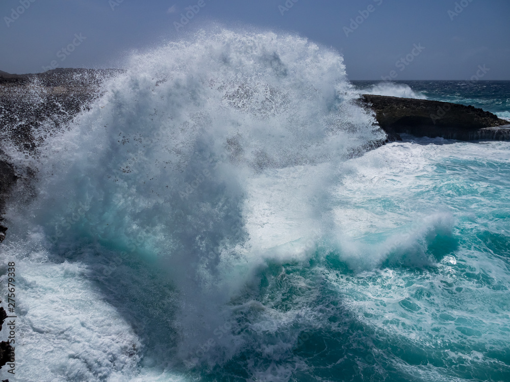 Crashing waves at Shete Boka National park, curacao Crashing waves at Shete Boka National park, curacao