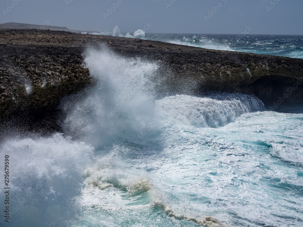 Crashing waves at Shete Boka National park, curacao Crashing waves at Shete Boka National park, curacao