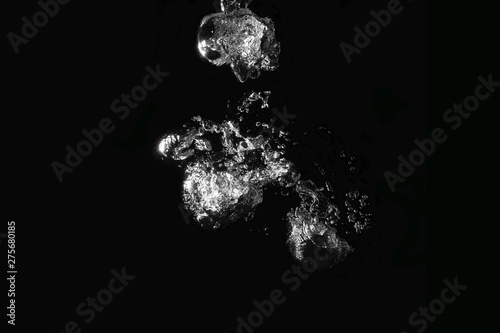 White bubbles under the water background