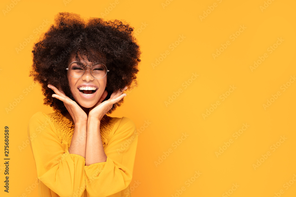 Happy afro woman with beautiful smile.