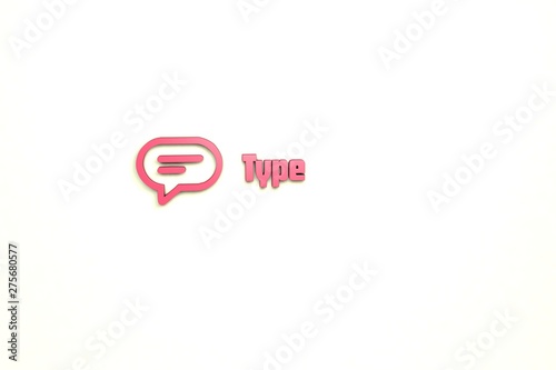 3D illustration of Type, red color and red text with yellow background.