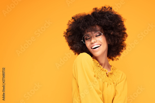 Happy afro woman with beautiful smile.