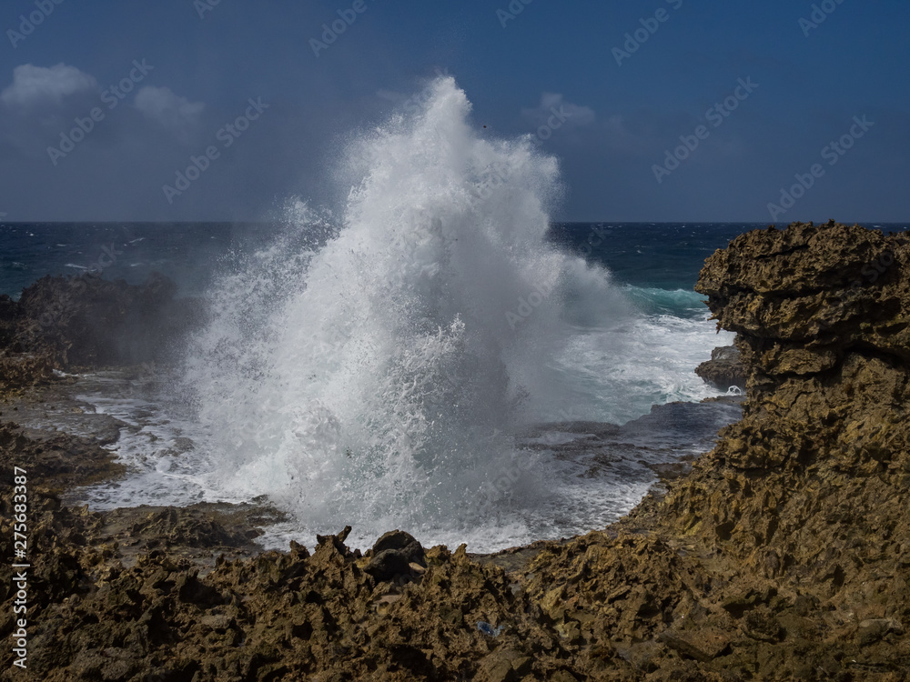 Crashing waves at Shete Boka National park, curacao Crashing waves at Shete Boka National park, curacao