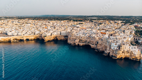 Aerial View panorama of town Polignano a Mare