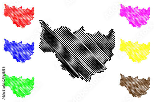 Cascades Region (Regions of Burkina Faso, Burkina Faso) map vector illustration, scribble sketch Cascades map....