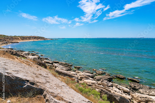 Rocky sea coast with clear water