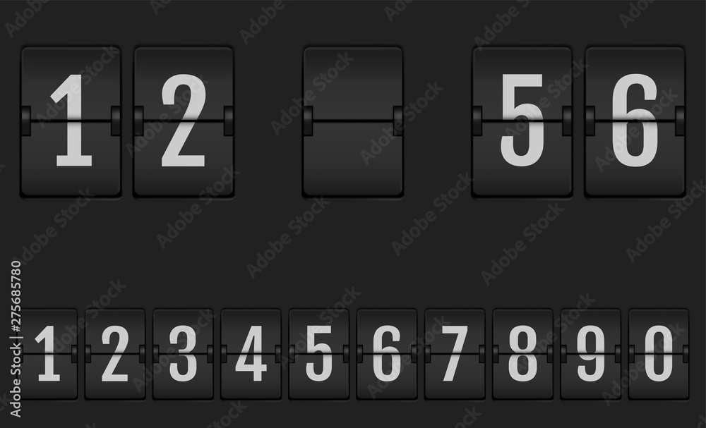 Numbers from Mechanical Scoreboard Alphabet. Numbers from Mechanical Scoreboard Alphabet.
