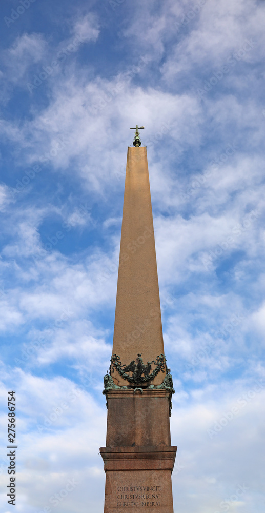 Fototapeta premium great egyptian obelisk with the blue sky background with the lat