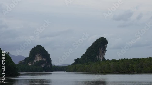 Khao Khanab Nam on sunset time, nature landmark in Krabi province, Thailand, famous city for travelers  photo