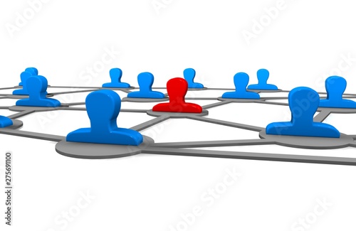 3d people - men, person arranged in a network