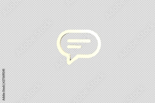 3D illustration of Typing, yellow color with transparent background.