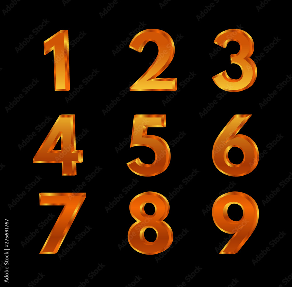 Gold numbers. Vector illustration EPS10 Gold numbers. Vector illustration EPS10
