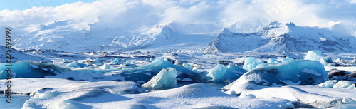 Fényképezés iceberg panoramic view of jokulsarlon