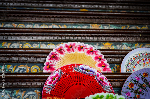 artisanal decorative spanish fan close up