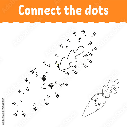 Dot to dot. Draw a line. Handwriting practice. Learning numbers for kids. Education developing worksheet. Activity page. Game for toddler and preschoolers. Isolated vector illustration. Cartoon style.