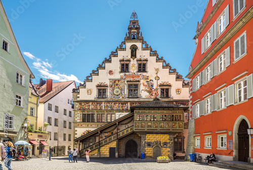 Decorated townhall in the german city Lindau photo