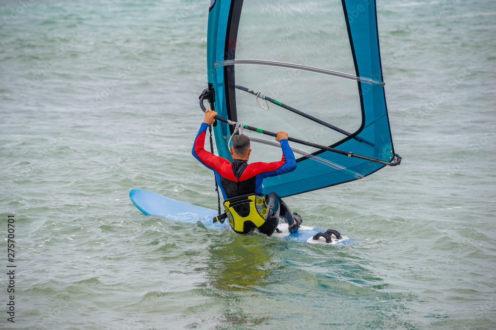 Naklejka premium Windsurfing, Fun in the Black sea, Anapa, Krasnodar region , Extreme Sport ocean