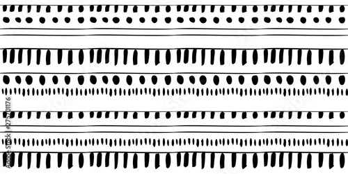 Ethno stipes seamless geometric pattern surface design. Etnic hand drawn elements
