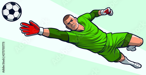 Goalkeeper blocking the ball