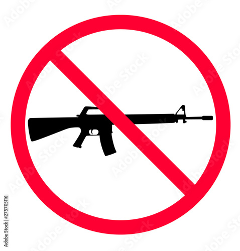 No weapon sign. Sign prohibited gun. Sign forbidden weapons. No guns allowed sign. Weapons banned. Vector illustration.	