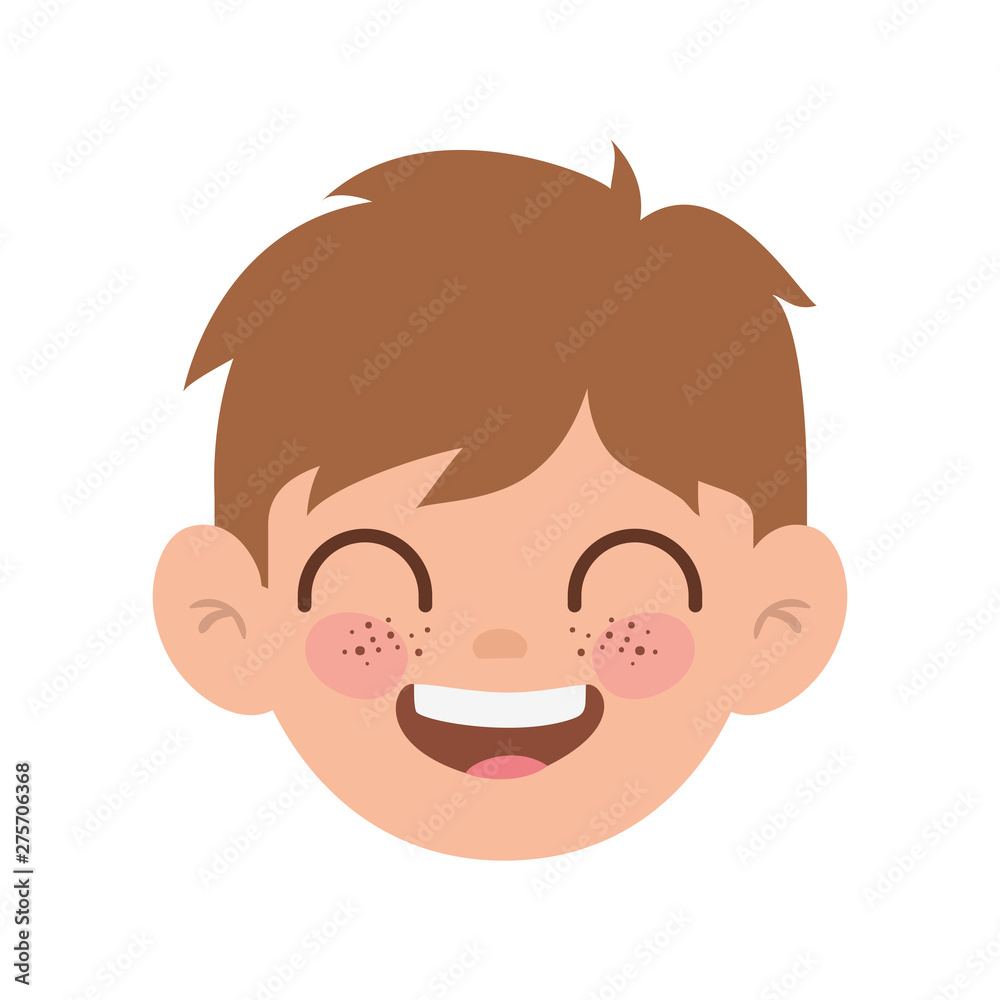 head of baby boy smiling with white background head of baby boy smiling with white background