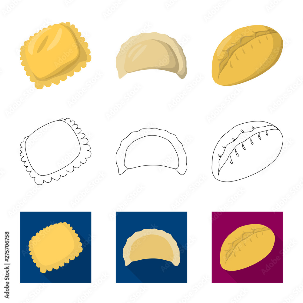 Isolated object of products and cooking logo. Set of products and appetizer vector icon for stock. Isolated object of products and cooking logo. Set of products and appetizer vector icon for stock.