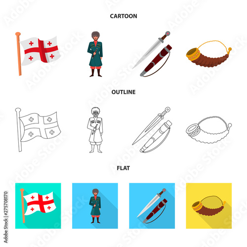 Isolated object of culture and sightseeing sign. Collection of culture and originality vector icon for stock.