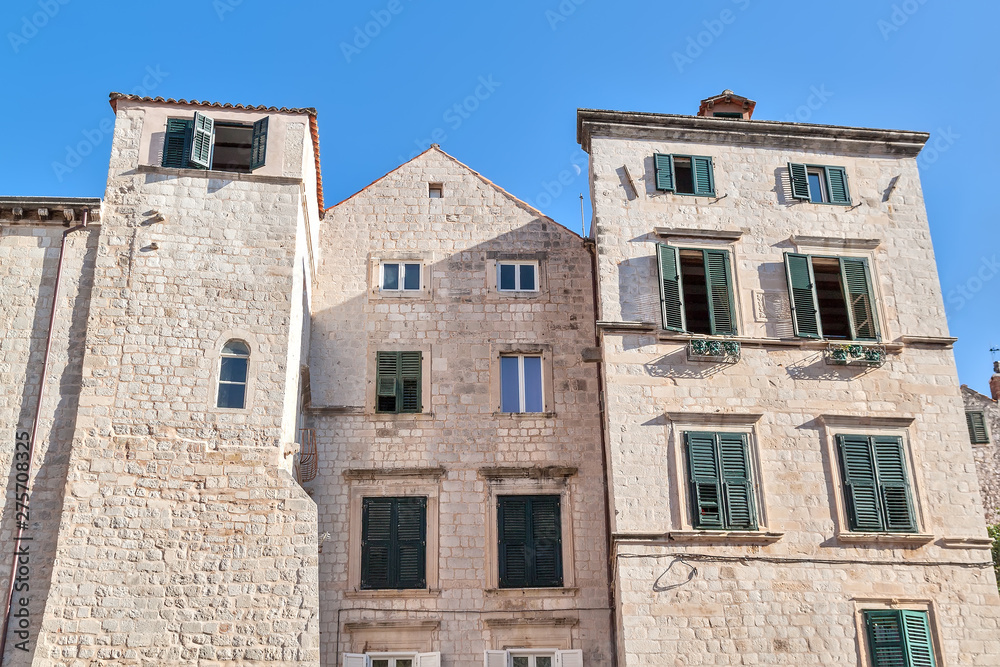 Old houses on the streets of Dubrovnik. Croatia