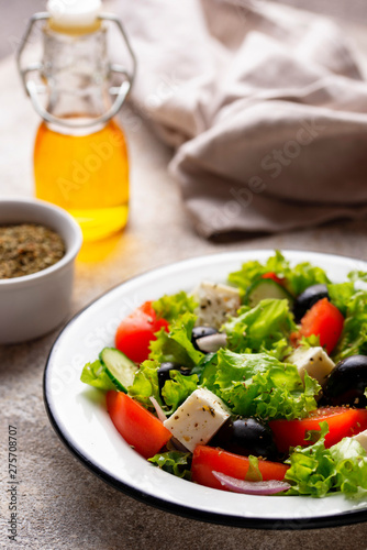 Traditional Greek salad with feta