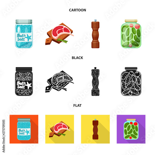 Isolated object of cooking and sea logo. Set of cooking and baking stock symbol for web.