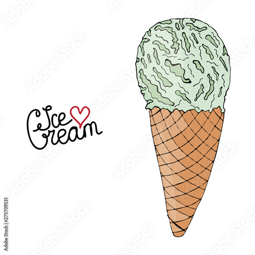 Vector colorful Ice cream isolated on white background