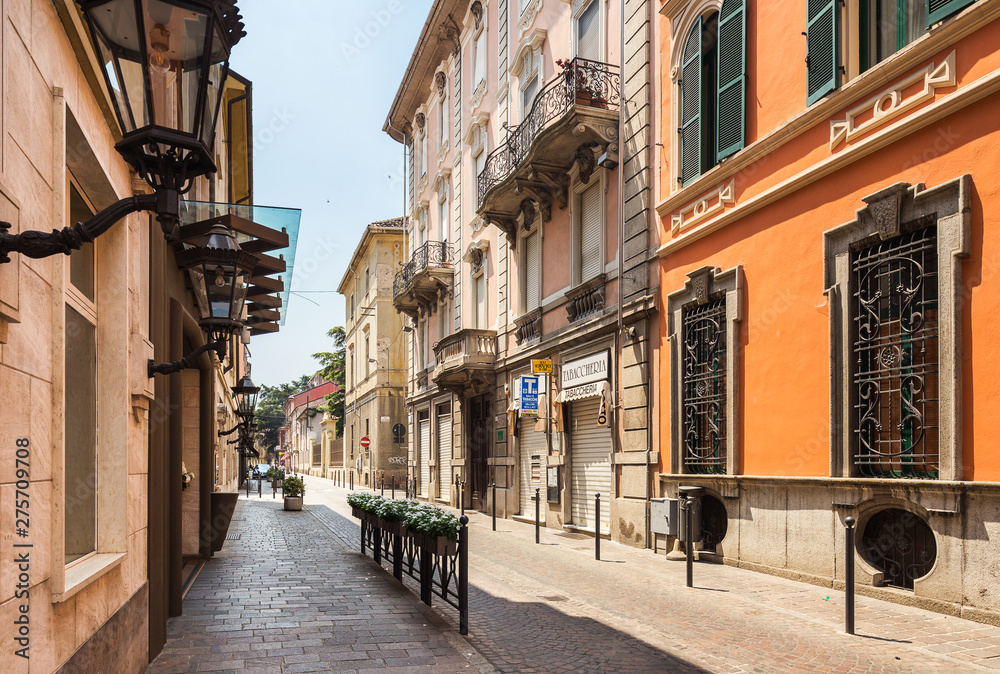 Fototapeta premium Ancient central baroque street in Turin