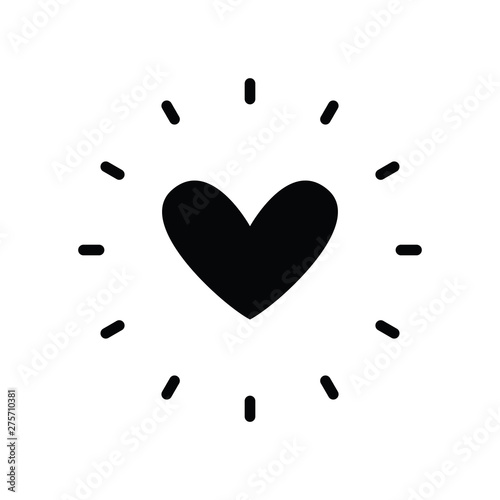 Heart shinning icon, rising love symbol
