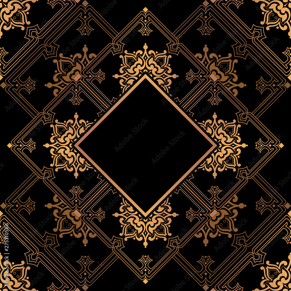 Golden abstract frame with space for text.