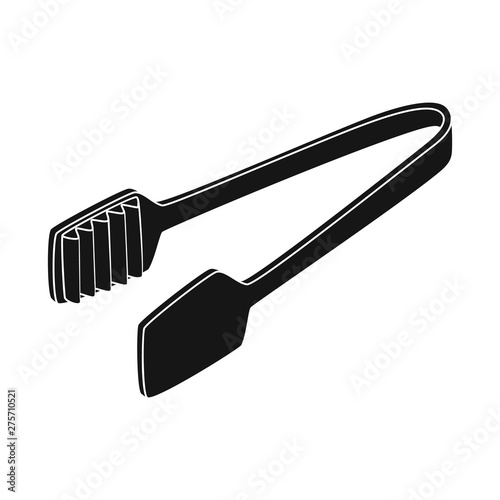 Isolated object of tongs and dishware logo. Collection of tongs and cafe stock vector illustration.