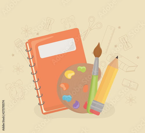 paint pallette and supplies back to school