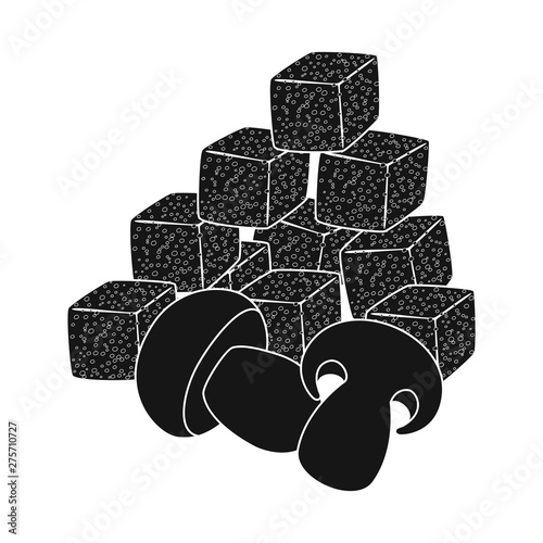 Isolated object of croutons and mushroom logo. Collection of croutons and snack stock symbol for web.