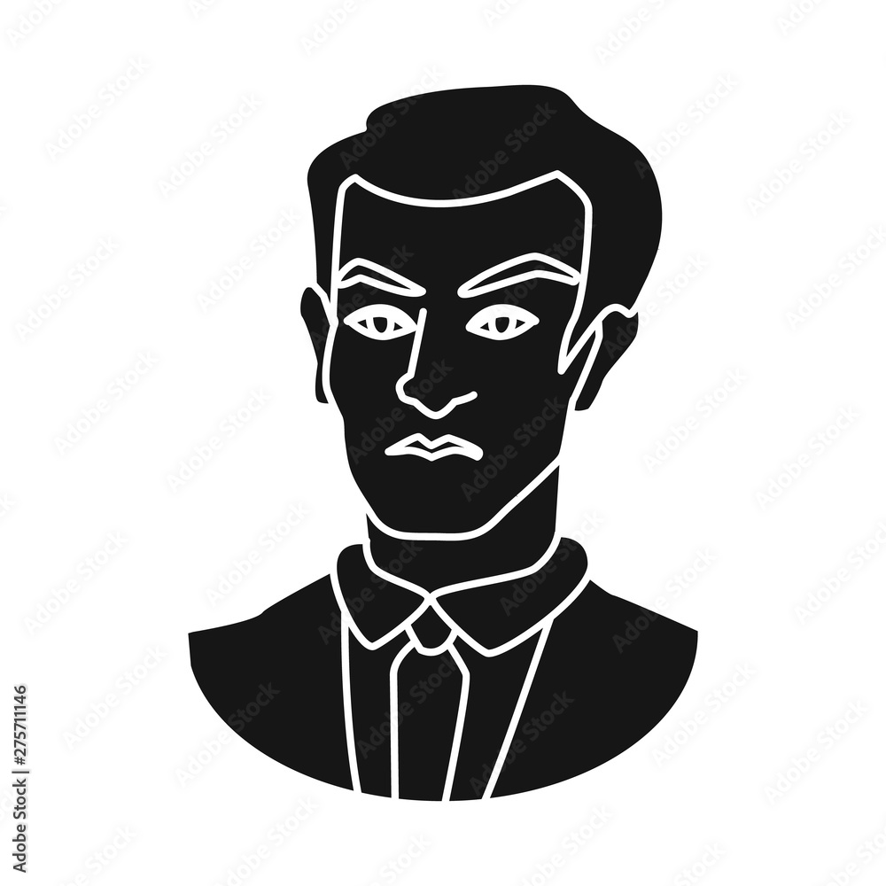Vector design of man and businessman icon. Set of man and face stock vector illustration.