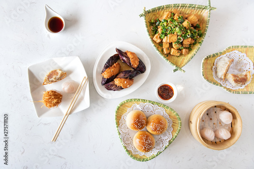 Table of dim sum plates